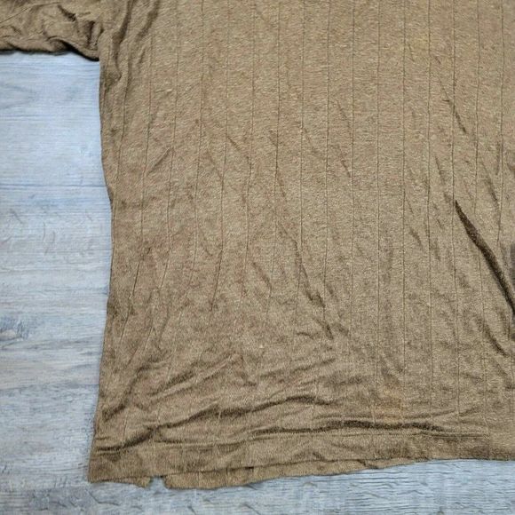 Vintage Joseph Abboud Polo T-Shirt Brown Solid Collared Short Sleeve Linen Mens - Picture 4 of 8